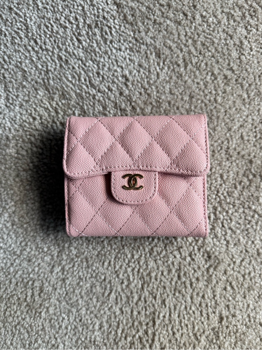 CHANEL Light Pink CC Flap Wallet